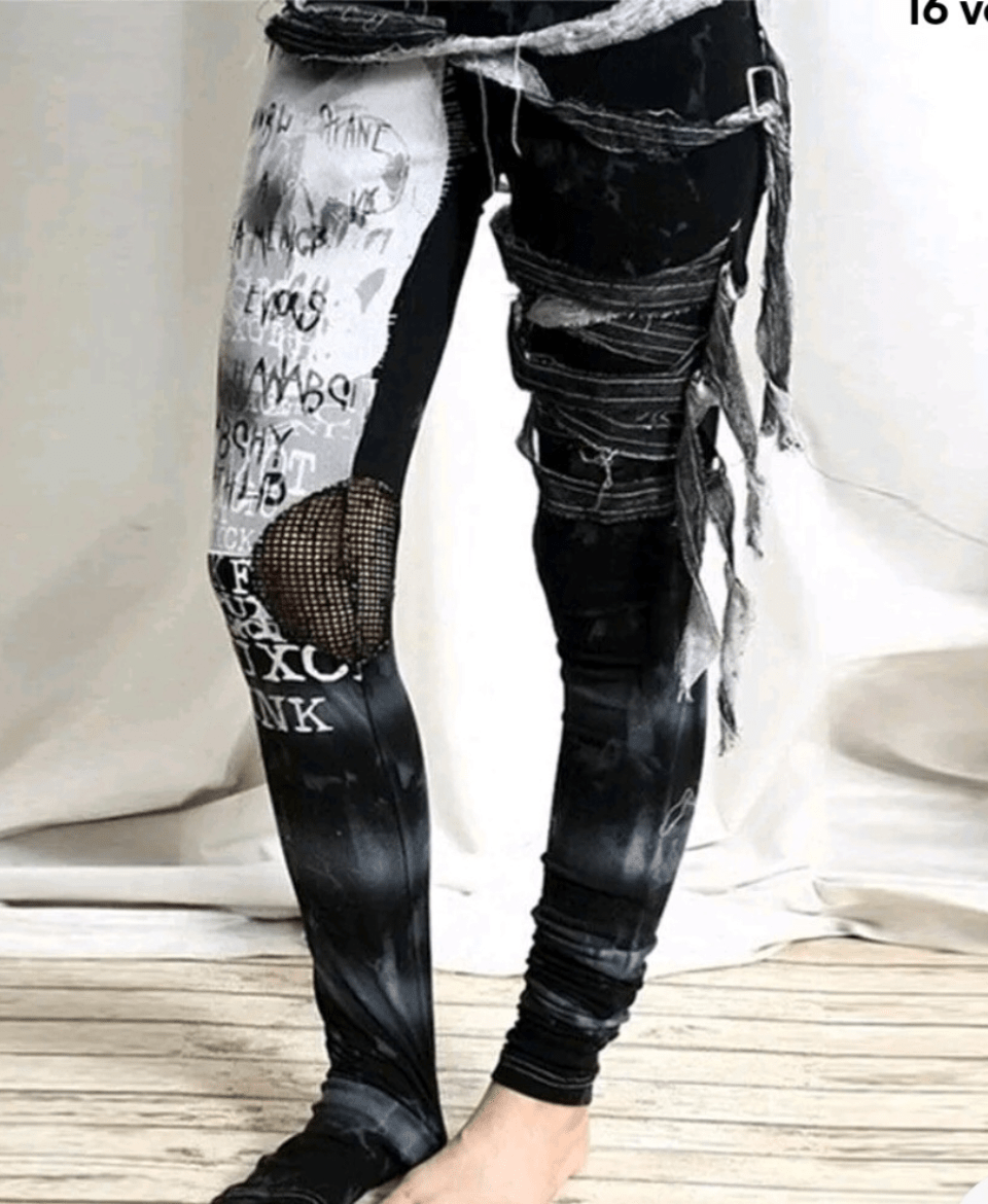 **Damen Gothic Punk Hose Stretch Leggings – Modas Aleja**