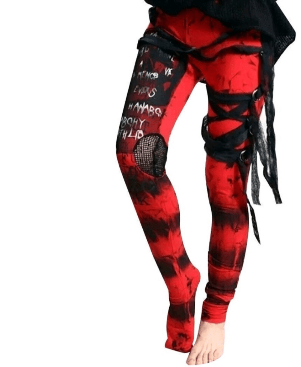 **Damen Gothic Punk Hose Stretch Leggings – Modas Aleja**