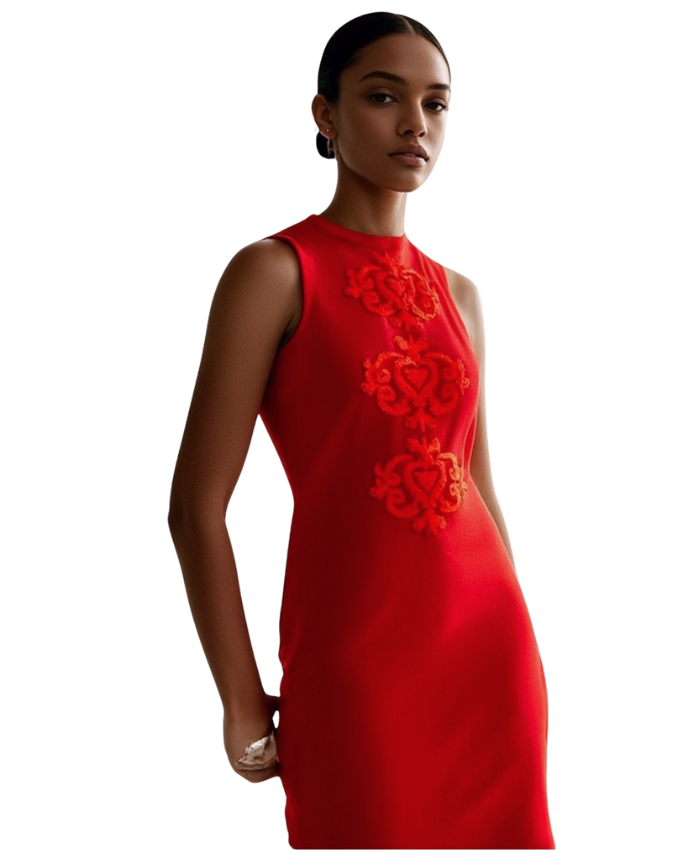 rote Kleid aus der Kollektion Barroco von m.Aleja