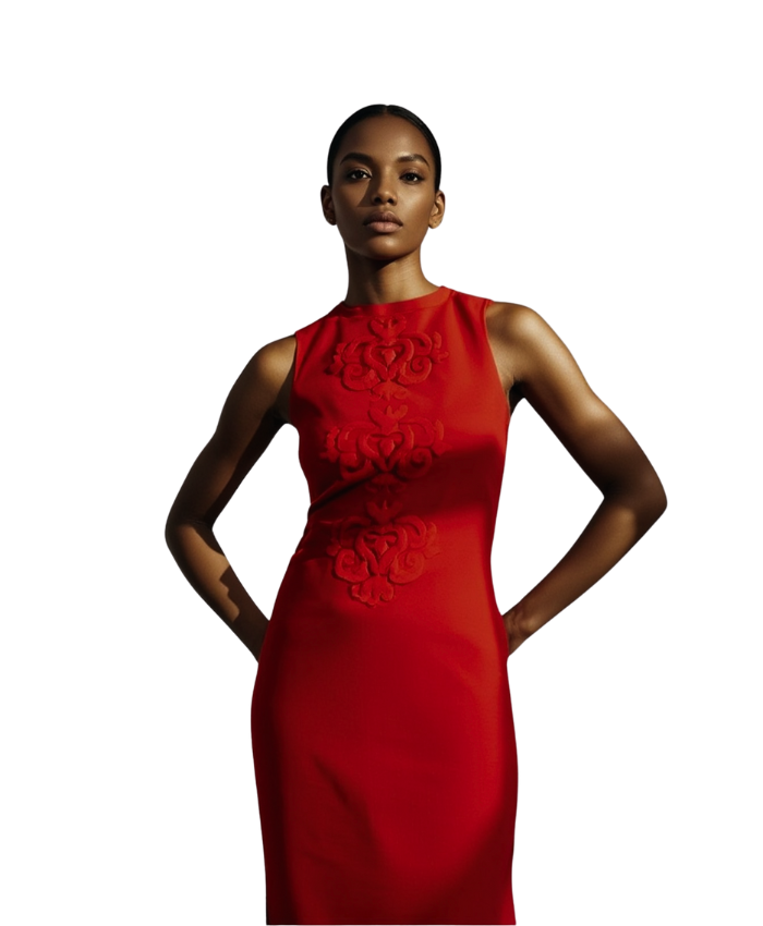 rote Kleid aus der Kollektion Barroco von m.Aleja