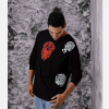 exklusive schwarze Langarm-T-Shirt für Männer aus der Kollektion "Ancestors" modas aleja