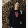 exklusive schwarze Langarm-T-Shirt für Männer aus der Kollektion "Ancestors" modas aleja