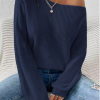 Damen-Pullover mit Rundhalsausschnitt, einfarbig – Modas Aleja