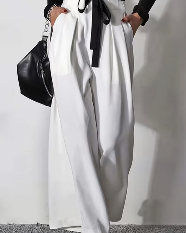 Damenhose mit hohem Bund und weitem Bein von Modas Aleja