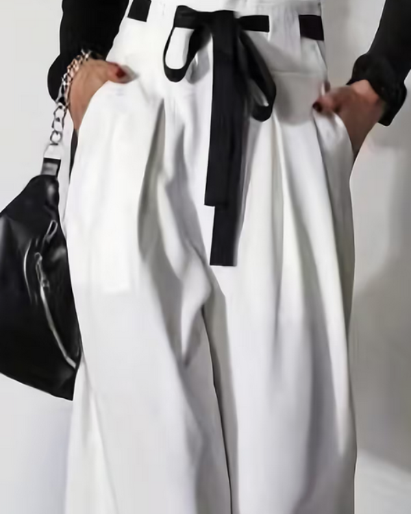 Damenhose mit hohem Bund und weitem Bein von Modas Aleja