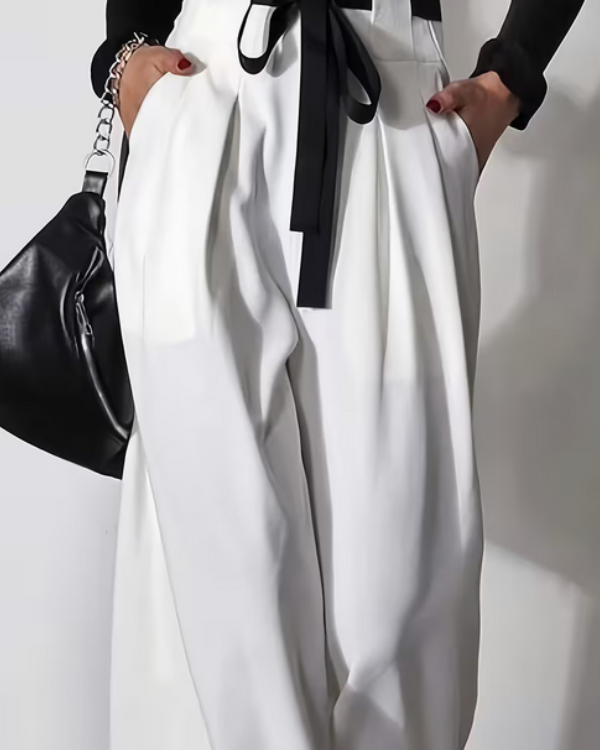 Damenhose mit hohem Bund und weitem Bein von Modas Aleja