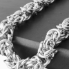 Herren Silberne Edelstahl Byzantinische Kettenhalskette – Modas Aleja