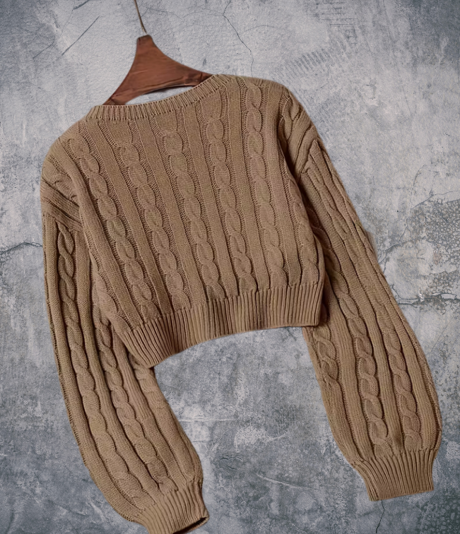 Damen-Strickpullover mit Langen Ärmeln modas aleja