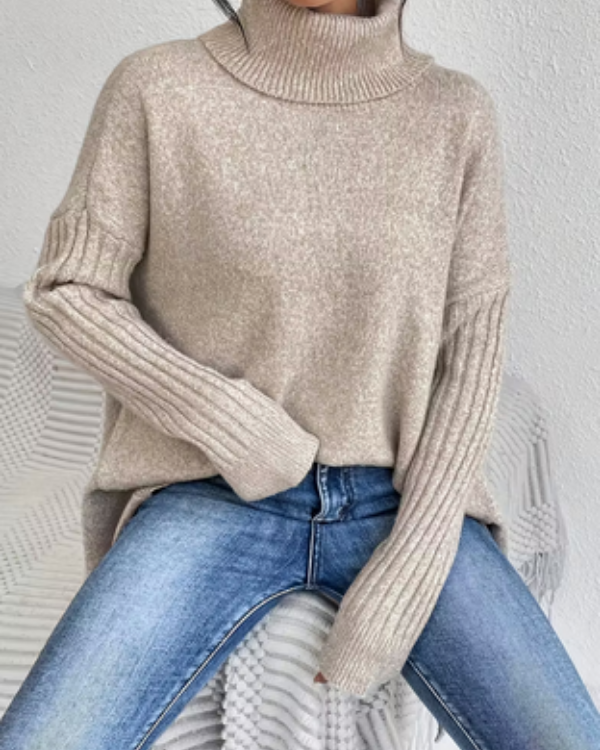 Suéter de Mujer de Otoño e Invierno con Cuello Alto – Modas Aleja1